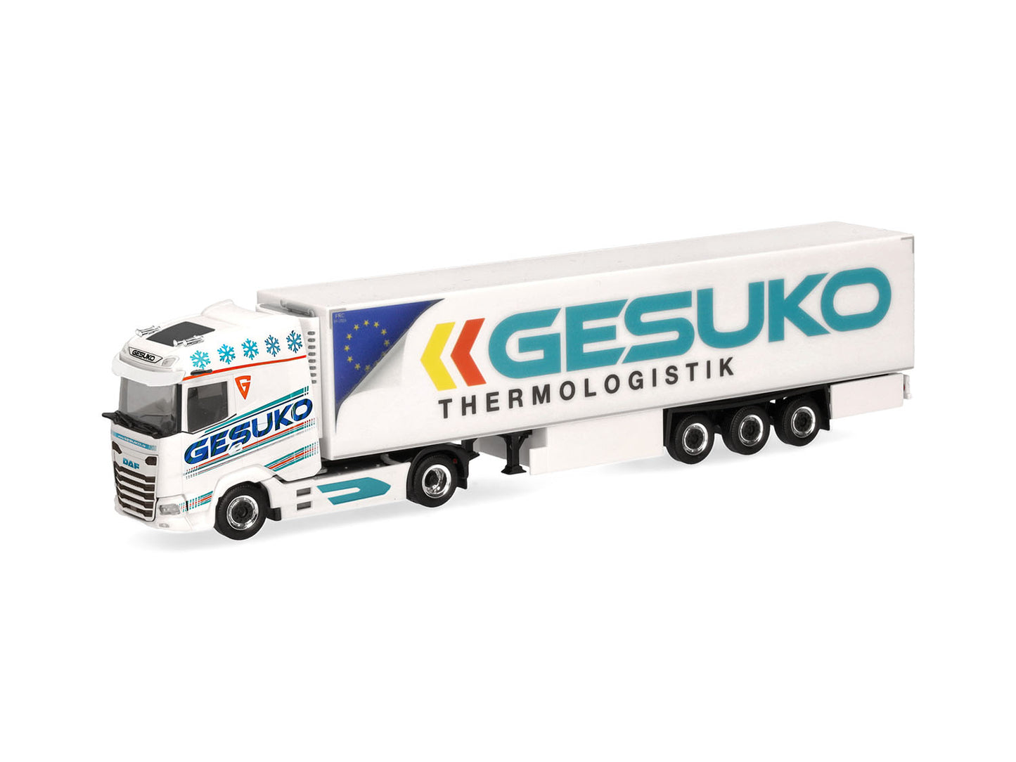 Herpa DAF XG Refrigerated Box Semitrailer GESUKO HA320641 HO Gauge