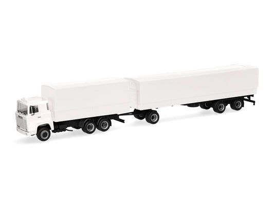 Herpa Scania 141 Flatbed Trailer White HA320726 HO Gauge