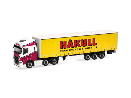 Herpa Iveco S-Way Curtain Canvas Semitrailer Hakull HA320757 HO Gauge