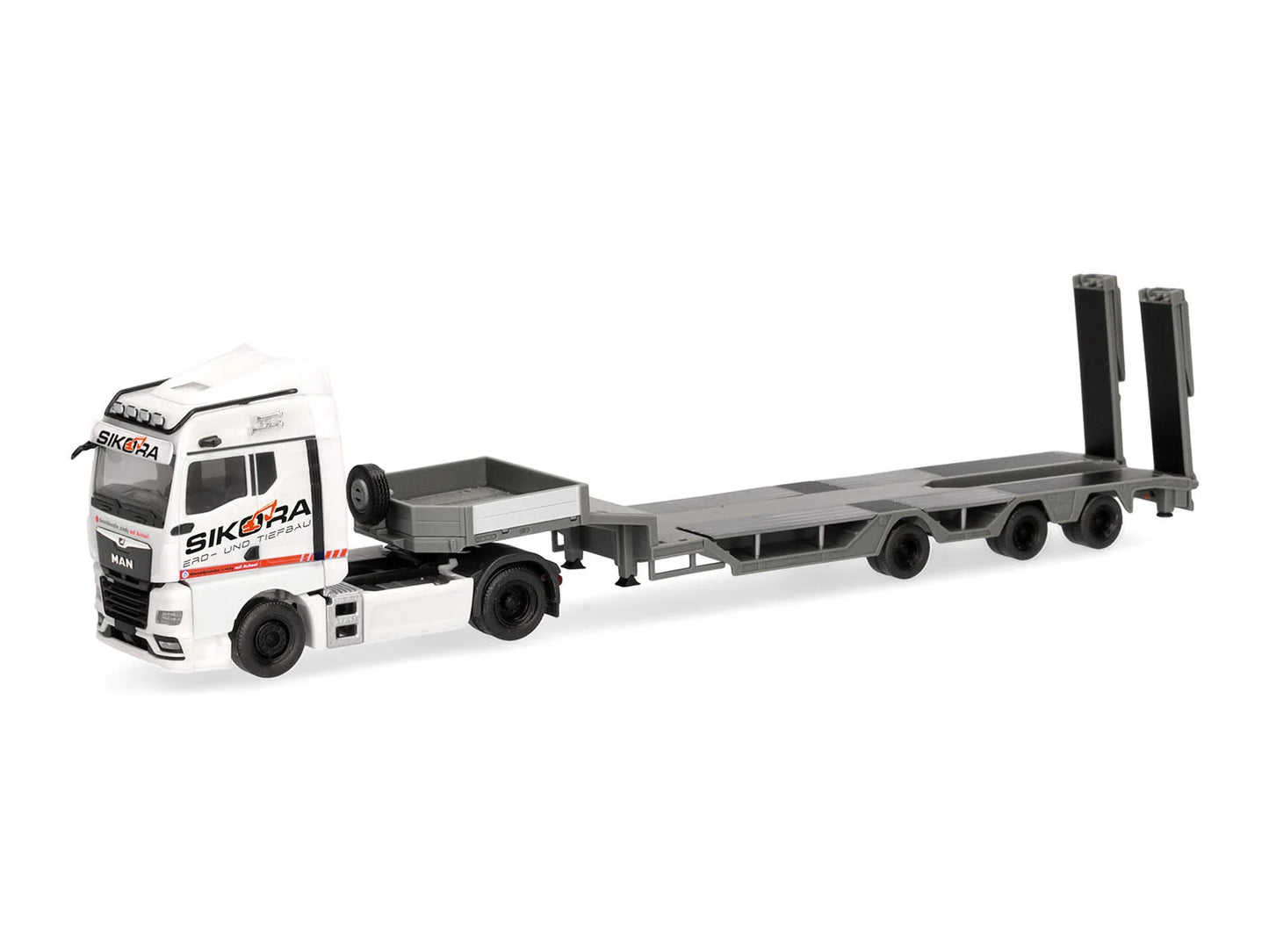 Herpa MAN TGX GM Semi Lowboy Semitrailer Sikora Trucker Cindy HA320849 HO Gauge