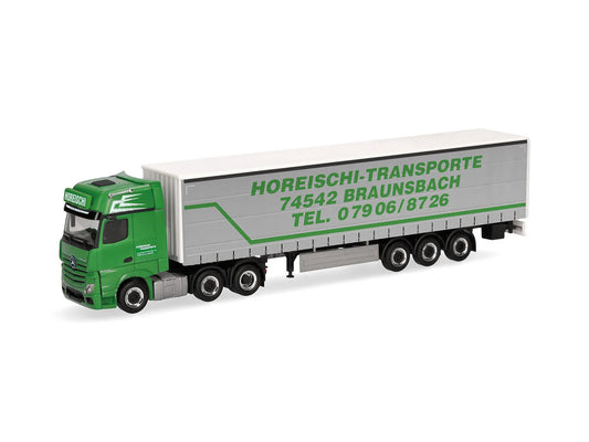 Herpa MB Actros L Gigaspace Curtain Canvas Semitrailer Horeischi 320856 HO Gauge