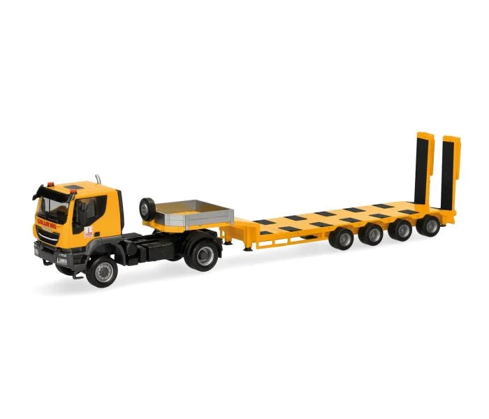 Herpa Iveco Trakker Semi Lowboy Semitrailer Goller Bogl HA320948 HO Gauge