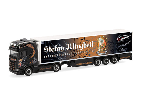 Herpa Scania CS 20 HD Refrigerated Box Semitrailer S.Klingbeil HA321013 HO Gauge