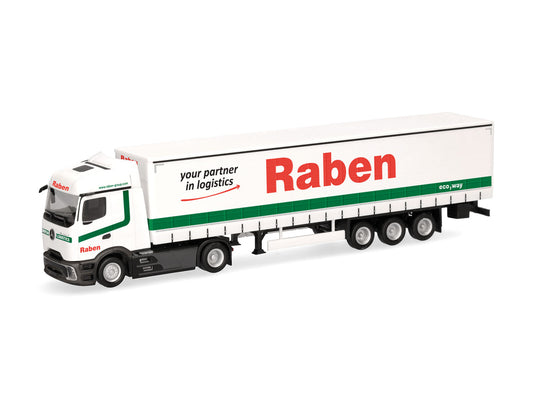 Herpa MB Actros L Streamspace Curtain Canvas Semitrailer Raben HA321044 HO Gauge