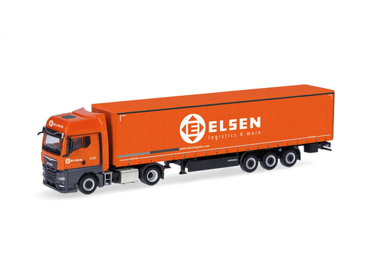 Herpa MAN TGX GX Curtain Canvas Semitrailer Elsen HA321150 HO Gauge