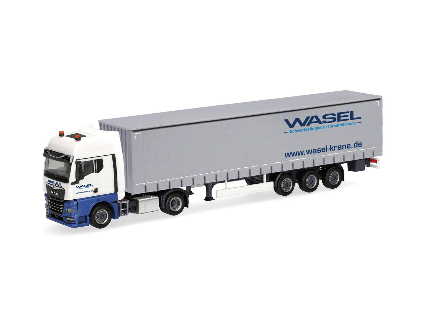 Herpa MAN TGX GX Curtain Canvas Semitrailer Wasel HA321235 HO Gauge