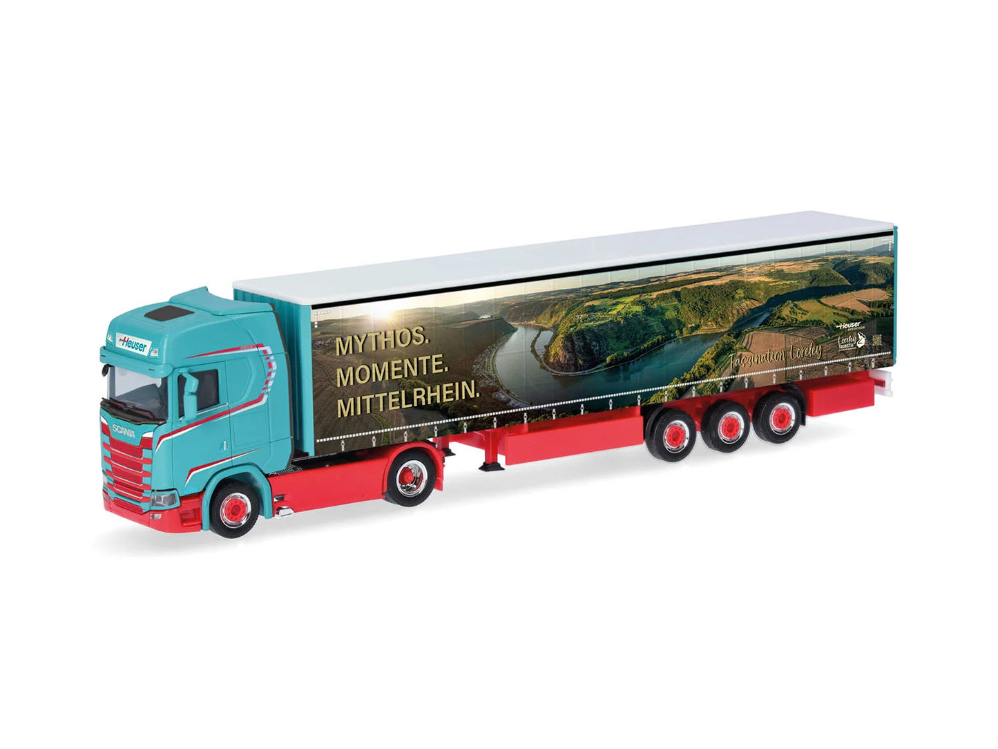 Herpa Scania CS 20 High Roof Curtain Canvas Semitrailer Heuser HA321280 HO Gauge