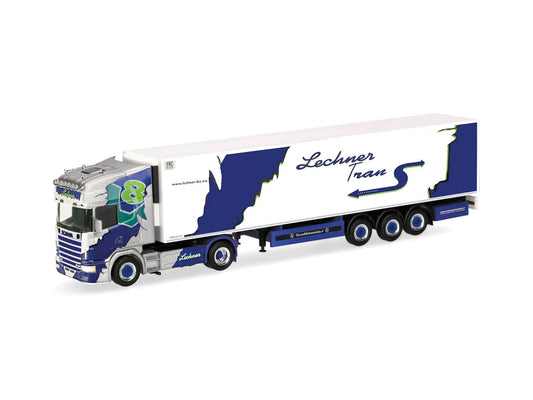 Herpa Scania 164 TL Refrigerated Box Semitrailer Lechner Trans HA321297 HO Gauge
