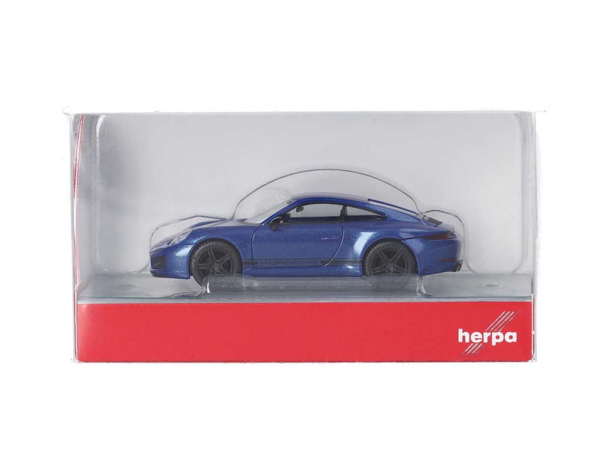 Herpa Porsche 911 (991) Carrera 4 Saphir Blue HA430418-002 HO Gauge