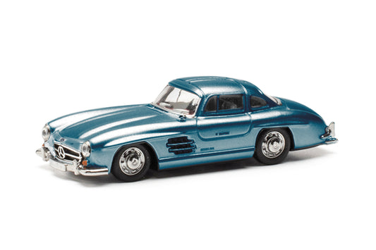 Herpa MB 300 SL Gull Wing Doors Light Blue Metallic HA430975-002 HO Gauge