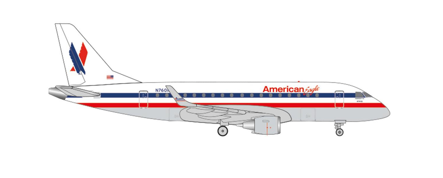 Herpa Wings Embraer E170 American Eagle Heritage N760MQ (1:500) HA536196 1:500