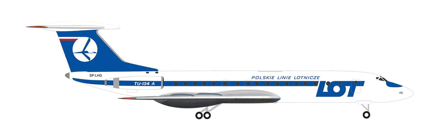 Herpa Wings Tupolev TU-134A LOT Polish Airlines SP-LHG 1:500 HA537025