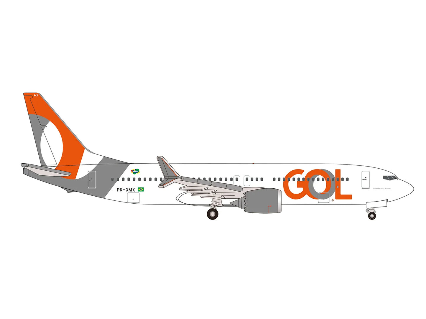Herpa Wings Boeing 737 Max 8 GOL Linhas Aereas PR-XMX (1:500) HA538459 1:500