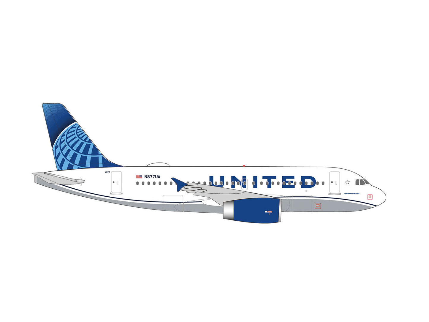 Herpa Wings Airbus A319 United Airlines N877UA (1:500) HA538756 1:500