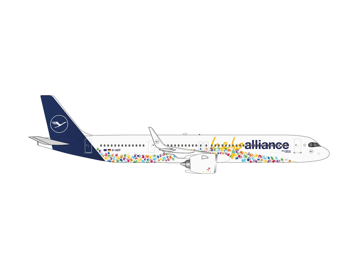 Herpa Airbus A321neo Lufthansa Help Alliance D-AIEP HA538961 1:500