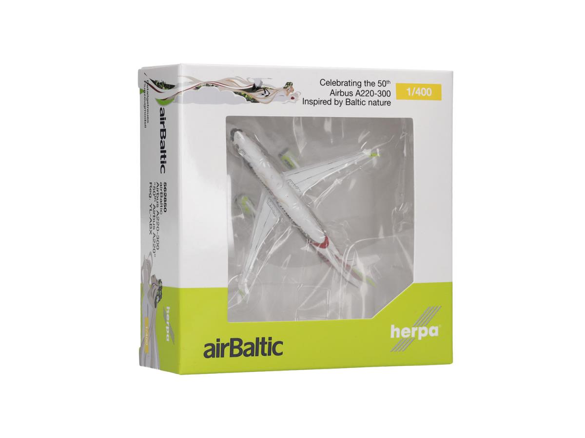Herpa Wings Airbus A220-300 airBaltic 50th YL-ABX (1:400) HA562850 1:400