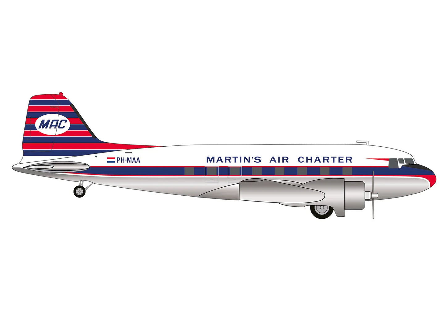 Herpa Wings Douglas DC-3 Martin's Air Charter PH-MAA (1:200) HA573566 1:200