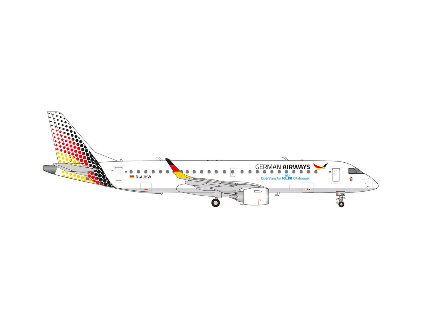 Herpa Embraer E190 German Airways 2025 Scheme D-AJHW HA573924 1:200