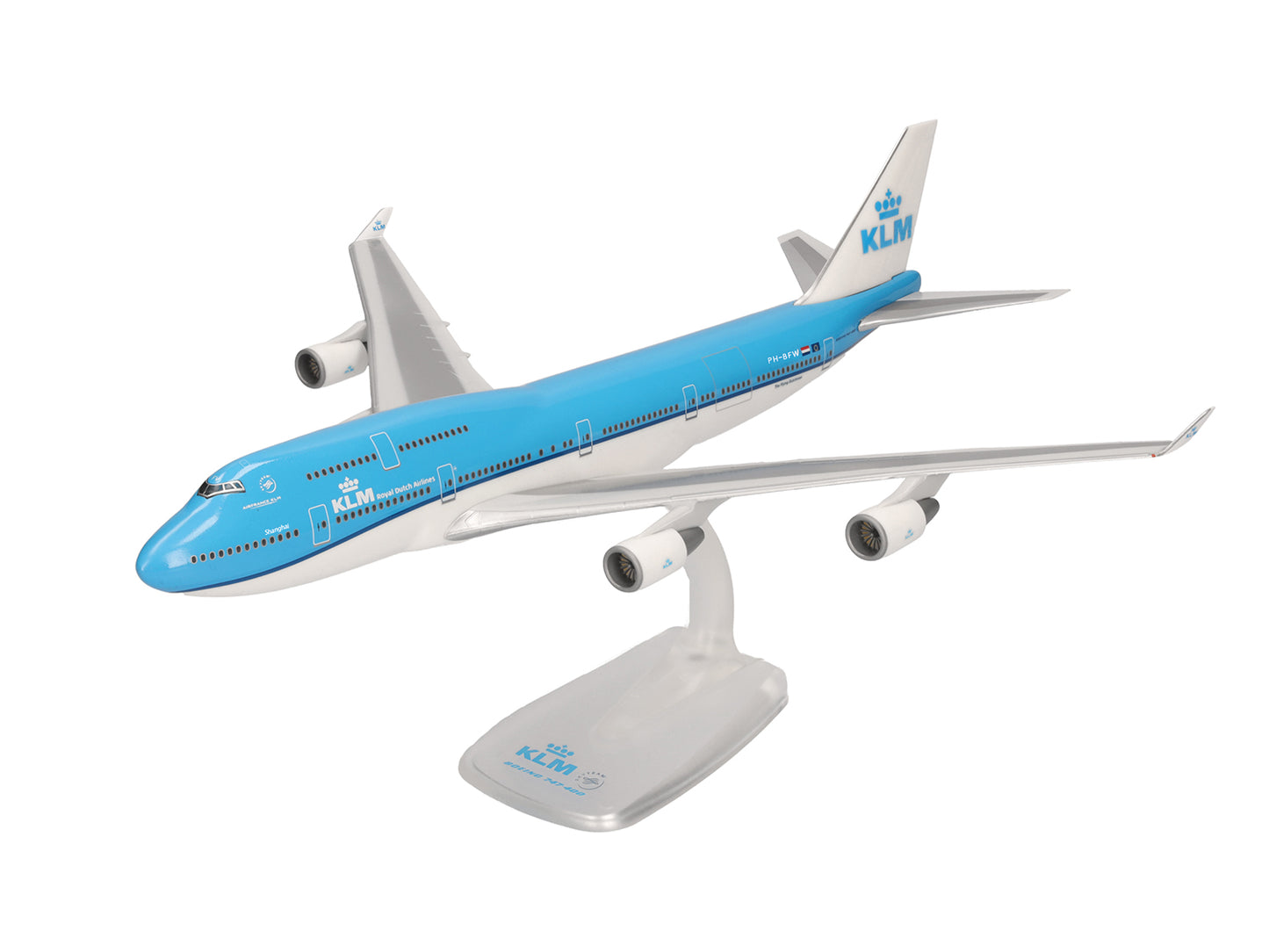 Herpa Snapfit Boeing 747-400M KLM PH-BFW City of Shanghai 1:250 HA611442-001