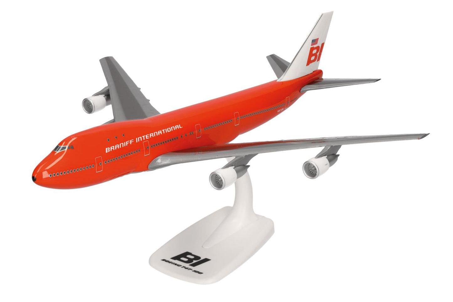 Herpa Snapfit Boeing 747-100 Braniff International (1:250) 1:250 614146