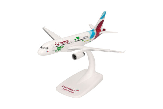 Herpa 614375 Snapfit Airbus A319 Eurowings Steiemark 9H-EXQ (1:200) HO Gauge