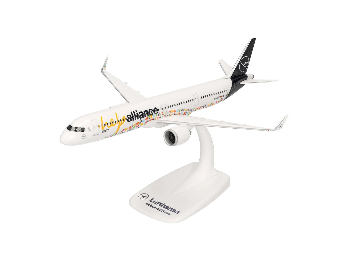 Herpa Snapfit Airbus A321neo Lufthansa Help Alliance HA614832 1:200