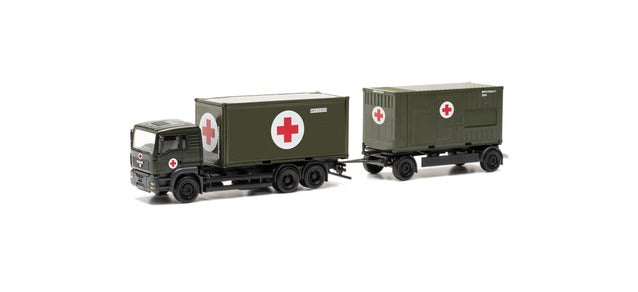 Herpa Military MAN TGA L Container Truck/Trailer Bundeswehr/SAN HO HA747042