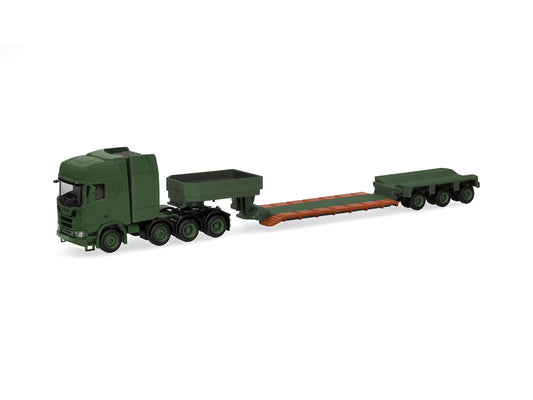 Herpa Military Scania CR 20 HD Lowboy Semitrailer Danish Army HA747295 HO Gauge