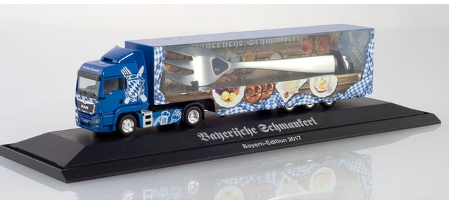Herpa 930765 MAN TGX LX Euro6 Box Trailer Bavaria 2017 HO