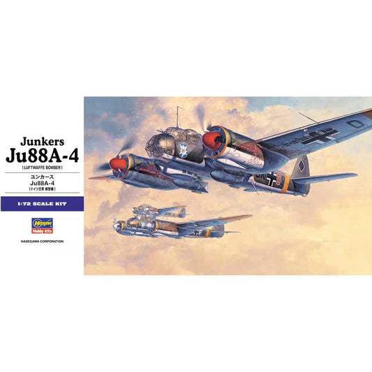 Hasegawa Junkers Ju88A-4 Luftwaffe Bomber 1:72 Model Kit