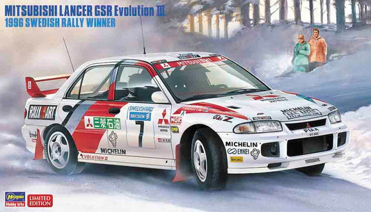 Hasegawa 20407 1996 Mitsubishi Lancer GSR Evolution III Winner 1:24 Model Kit