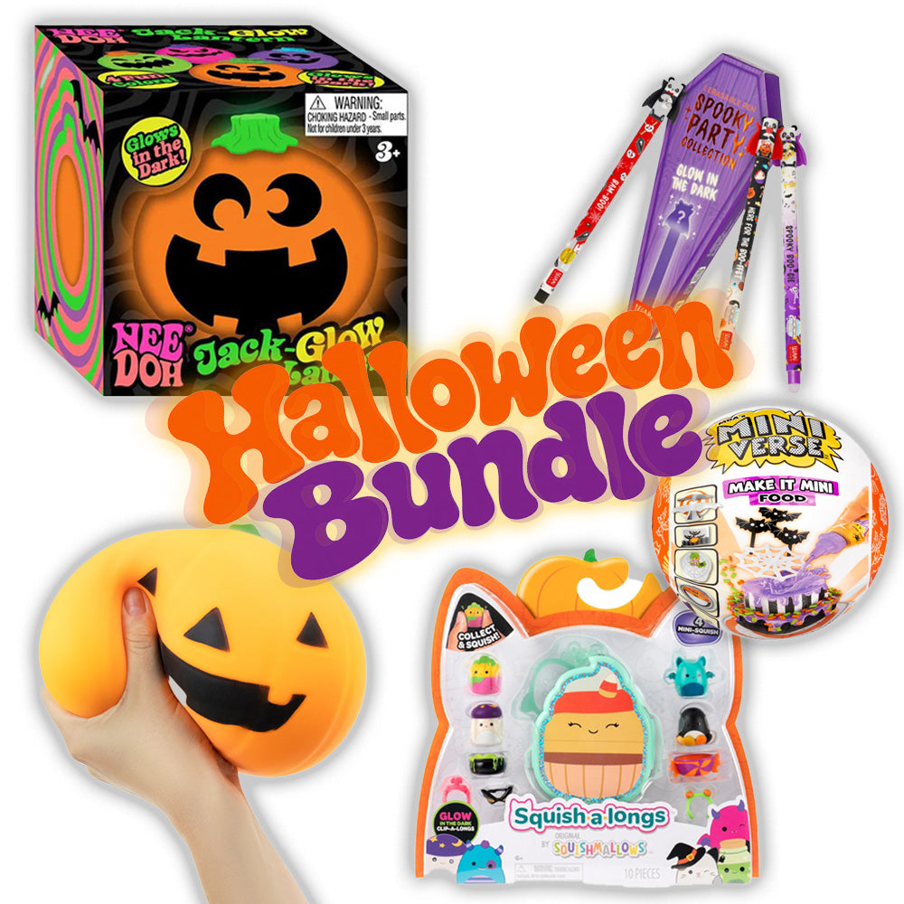 Halloween Squish & Toy Bundle w/Jack-Glow NeeDoh Lantern!