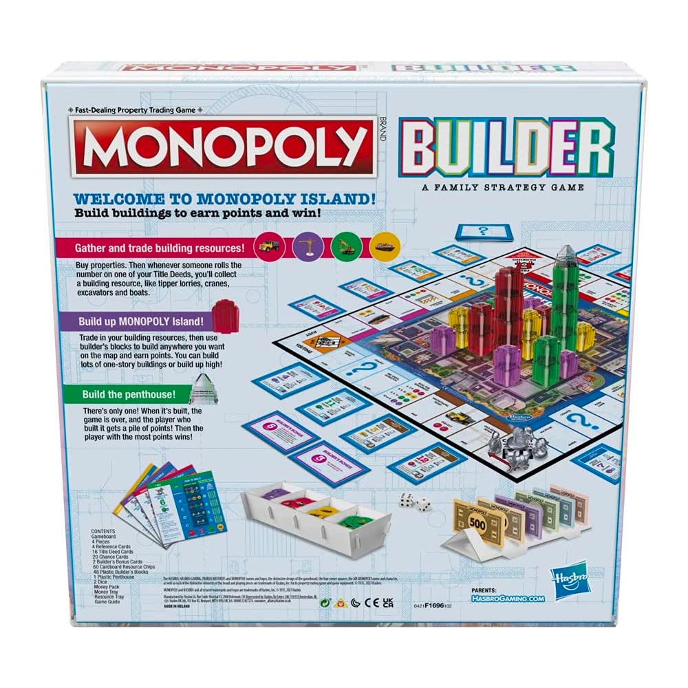 Monopoly Builder Board Game - 2-4 Players - Hasbro