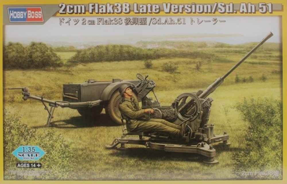 Hobby Boss 80148 2cm Flak 38 Late Version 1:35 Military Vehicle Kit