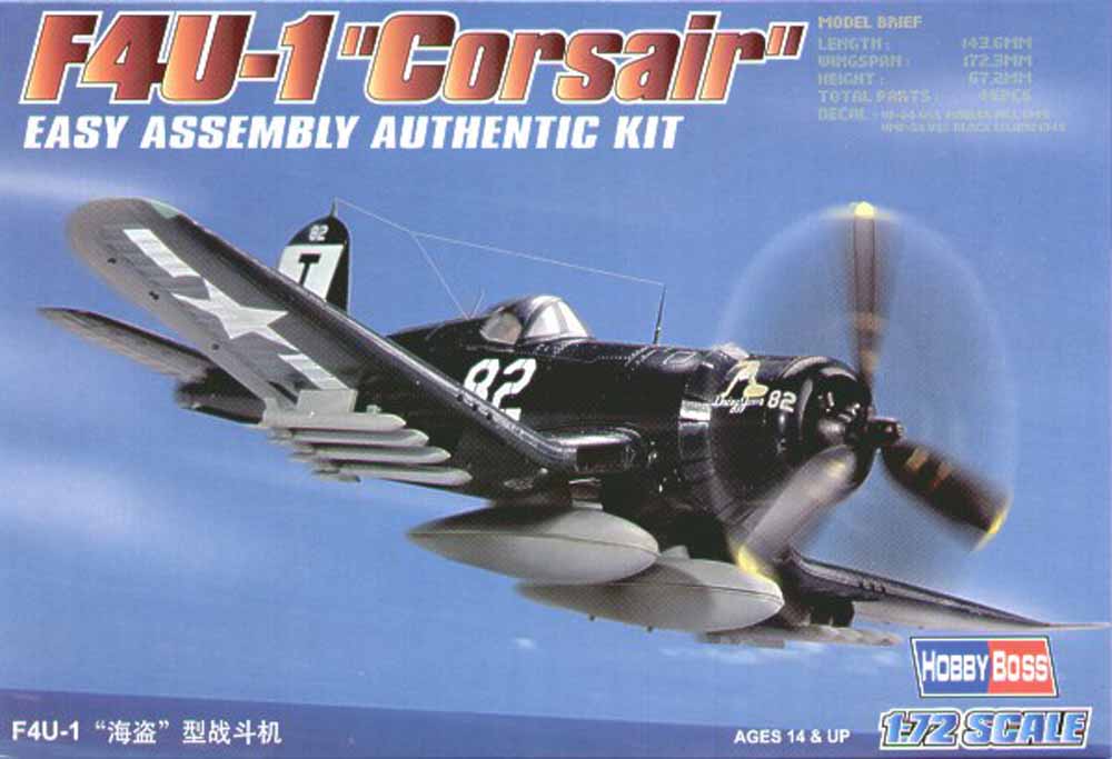 Hobby Boss 80217 Vought F4U-1 Corsair 'Easy Build' 1:72 Aircraft Model Kit