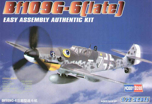 Hobby Boss 80226 Messerschmitt Bf-109G (Late) 'Easy Build' 1:72 Aircraft Model Kit
