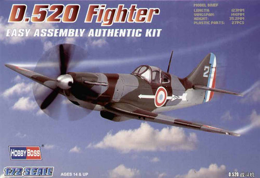 Hobby Boss 80237 Dewoitine D.520 1:72 Aircraft Model Kit