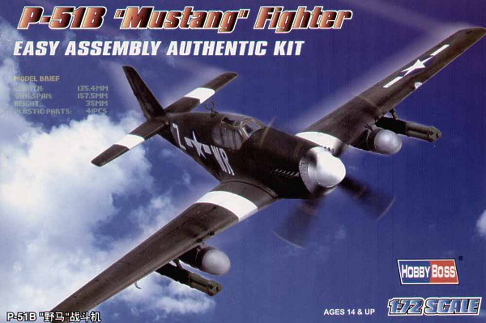 Hobby Boss 80242 North-American P-51B Mustang 1:72 Aircraft Model Kit
