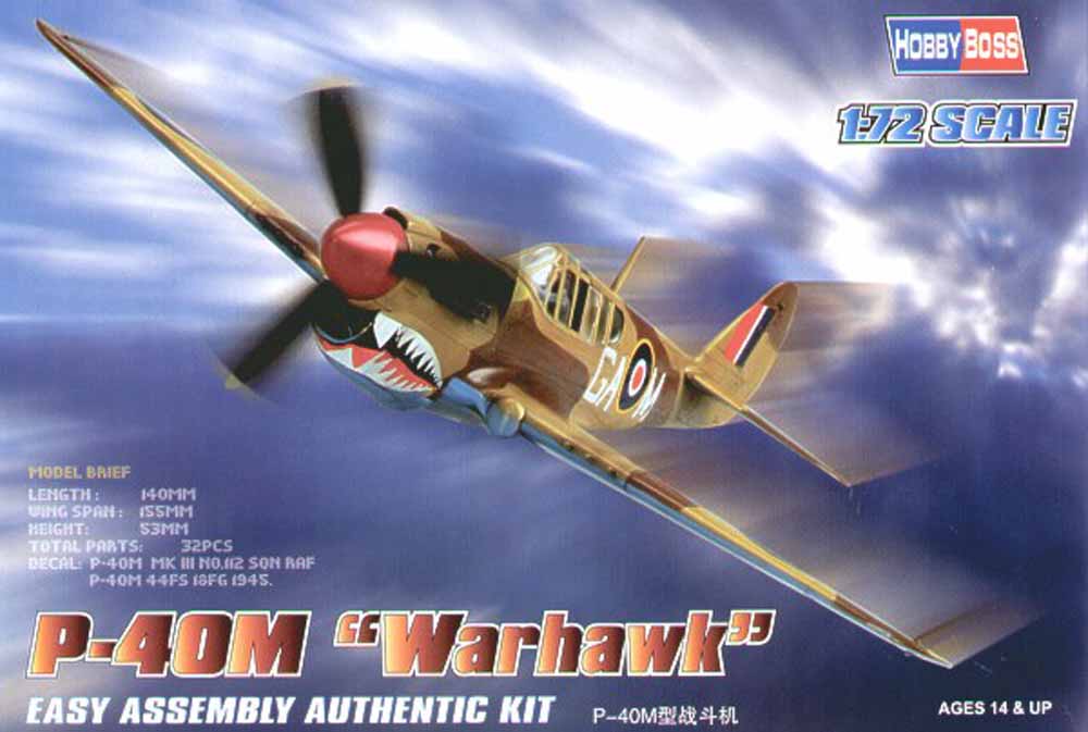 Hobby Boss 80251 Curtiss P-40M / P-40N Warhawk 'Easy Build' 1:72 Aircraft Model Kit