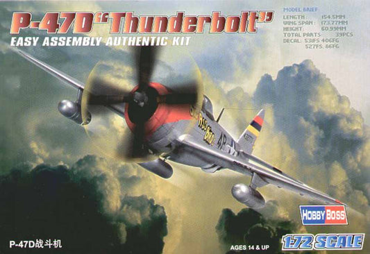 Hobby Boss 80257 Republic P-47D Thunderbolt 'Easy Build' 1:72 Aircraft Model Kit