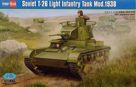 Hobby Boss 82497 Soviet T-26 Light Infantry Tank Mod.1938 1:35 Military Vehicle Kit