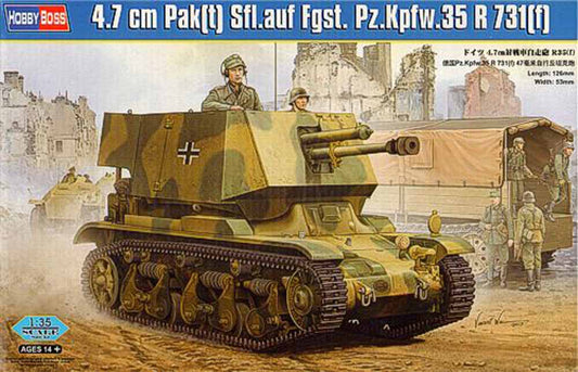 Hobby Boss 83807 4.7cm Pak(t) Sfl.auf Fgst. 1:35 Military Vehicle Kit