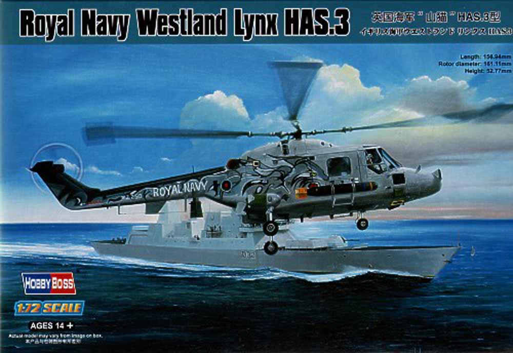 Hobby Boss 87237 Westland Lynx HAS.3 Royal Navy 1:72 Aircraft Model Kit