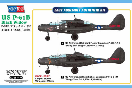 Hobby Boss 87262 Northrop P-61B Black Widow 1:72 Aircraft Model Kit