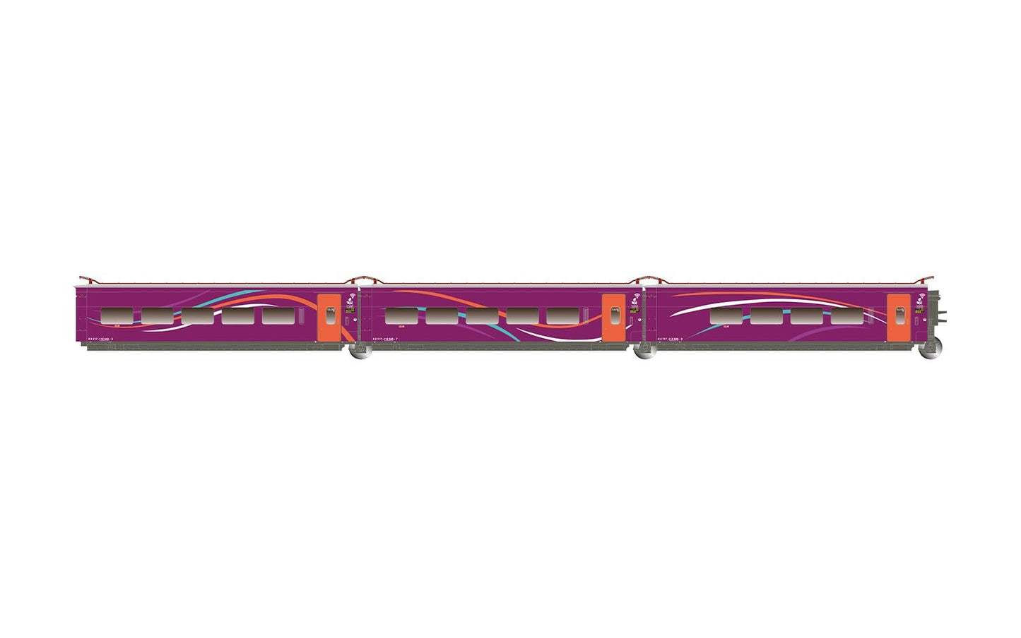 Electrotren RENFE AVLO 3 Car Intermediate Car Set (3pcs) VI HE3003 HO Gauge