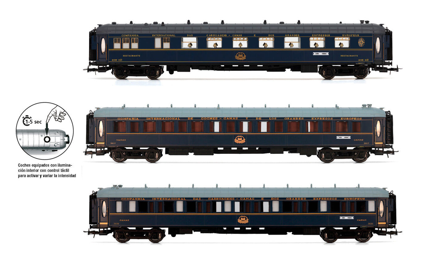 Electrotren CIWL Sud-expreso Coach Set (3) III HO Gauge HE4028