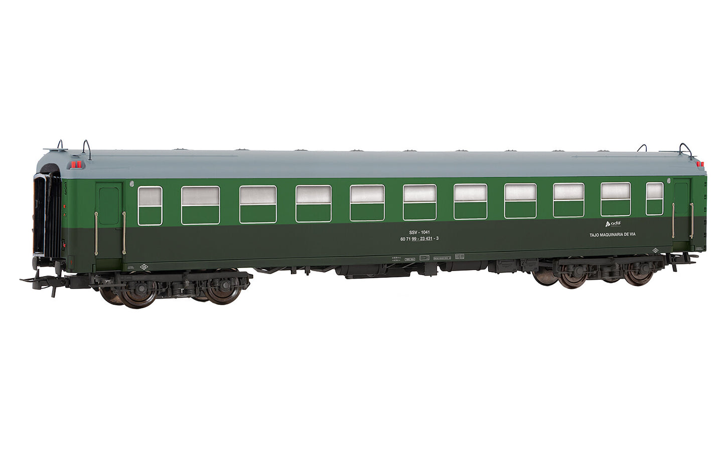 Electrotren ADIF SSV-1041 Tajo de Via Green/Grey Coach VI HO Gauge HE4031