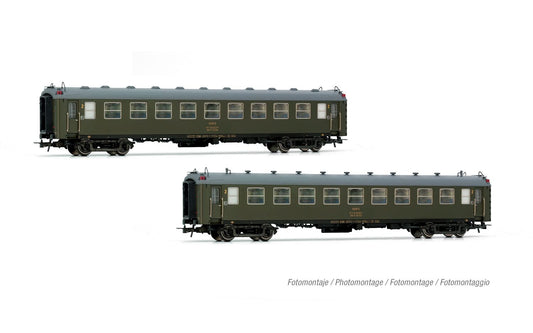 Electrotren RENFE 5000 BB4 2nd Class Coach Set Olive Green (2pcs) IV HE4038