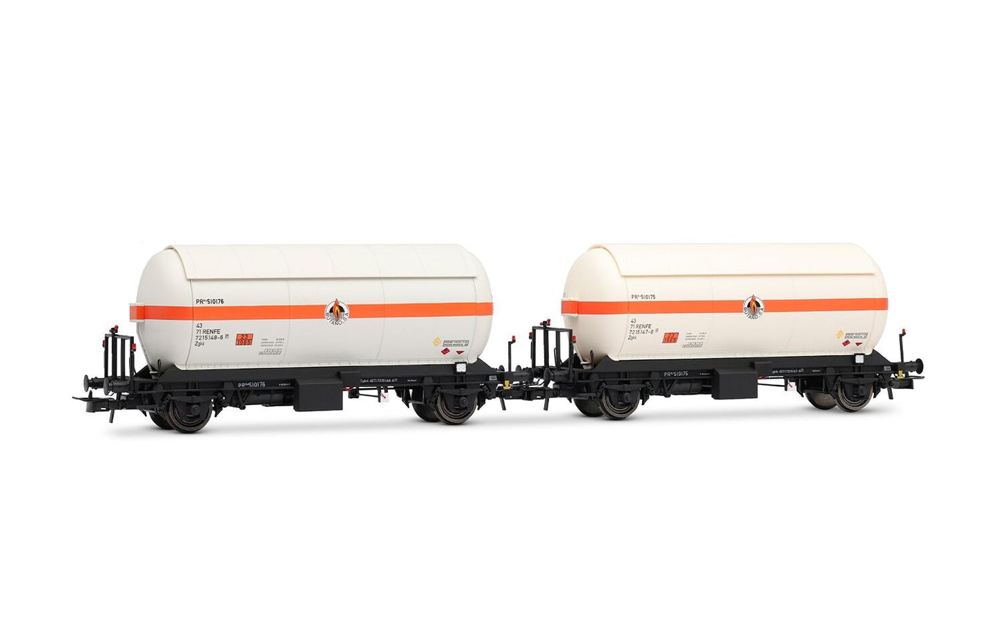 Electrotren RENFE PR Butano SA Gas Tank Wagon Set (2pcs) IV HE6072 HO Gauge