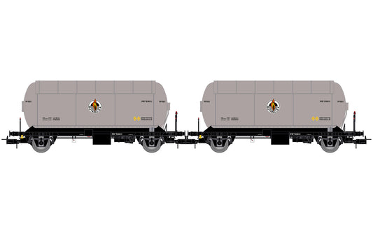 Electrotren RENFE PR Butano SA Silver/Black Gas Tank Wagon Set (2) III HO Gauge HE6073